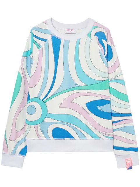 PUCCI Marmo-print cotton sweatshirt - Blue - zdjęcie produktu nr 1