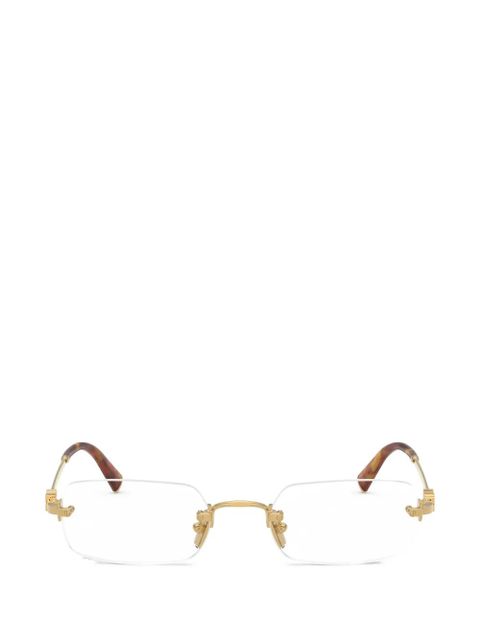 Miu Miu Eyewear rectangular glasses - Gold - zdjęcie produktu nr 1