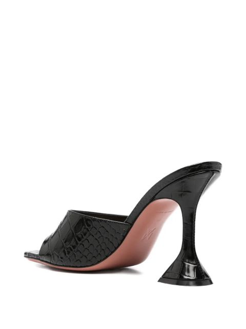 Amina Muaddi Lupita crocodile-embossed sandals - Black