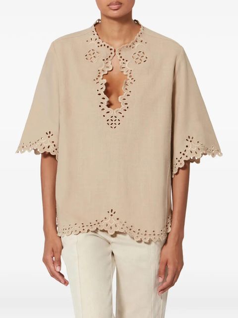 MARANT ÉTOILE Shana broderie anglaise T-shirt - Neutrals