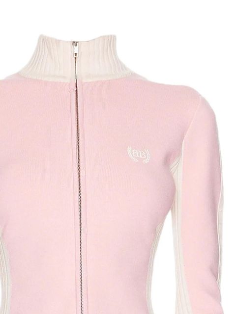 Balenciaga zip-up logo-embroidered sweater - 828372 T1729