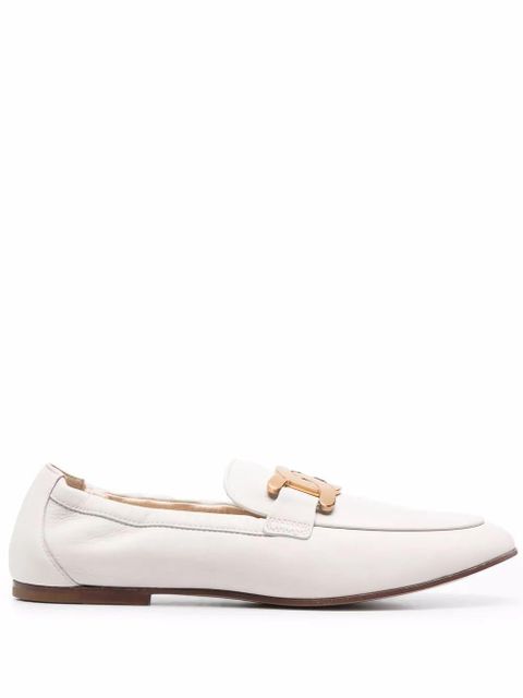 Tod's logo-plaque leather loafers - Neutrals - zdjęcie produktu nr 1