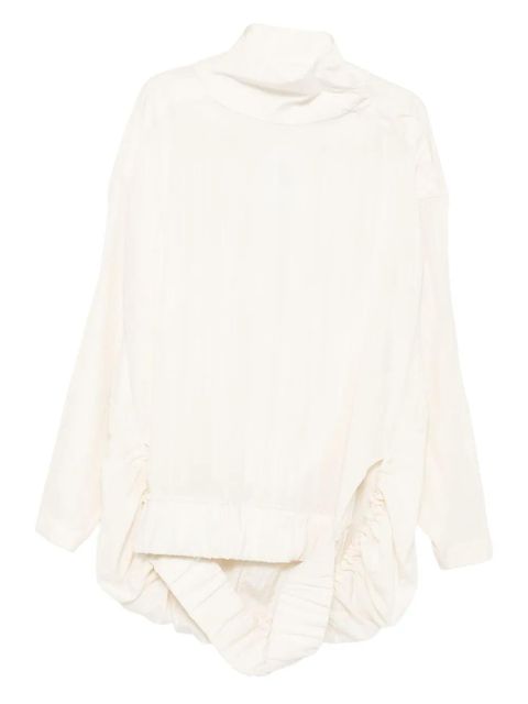 Jean Paul Gaultier high-neck pleated top - Neutrals - zdjęcie produktu nr 1