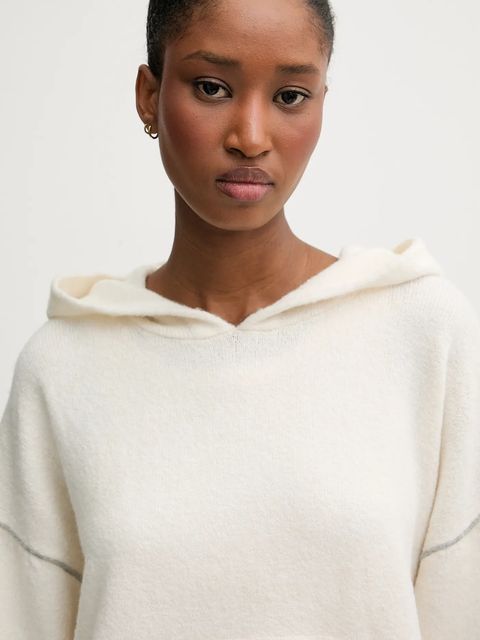 Calvin Klein Underwear sweter z domieszką wełny damski kolor beżowy LV00QS7568 - zdjęcie produktu nr 2