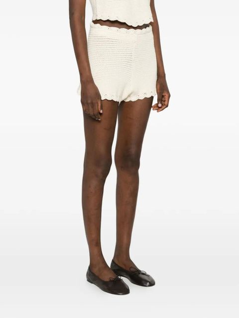 Posse Dylan crocheted mini shorts - Neutrals