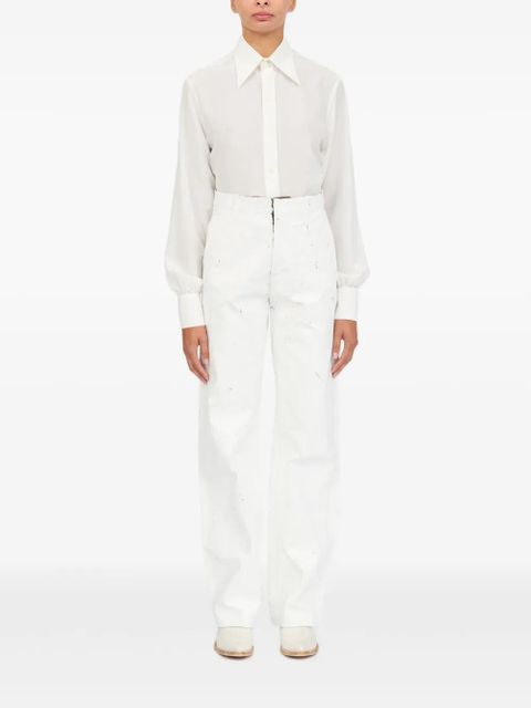 MM6 Maison Margiela coated trousers - White