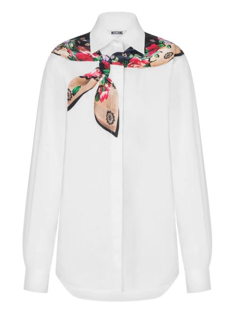 Moschino floral-pattern scarf-embellished shirt - White - zdjęcie produktu nr 1