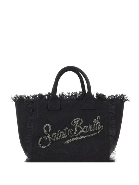 MC2 Saint Barth Vanity rhinestone-logo fringed tote bag - Black - zdjęcie produktu nr 1