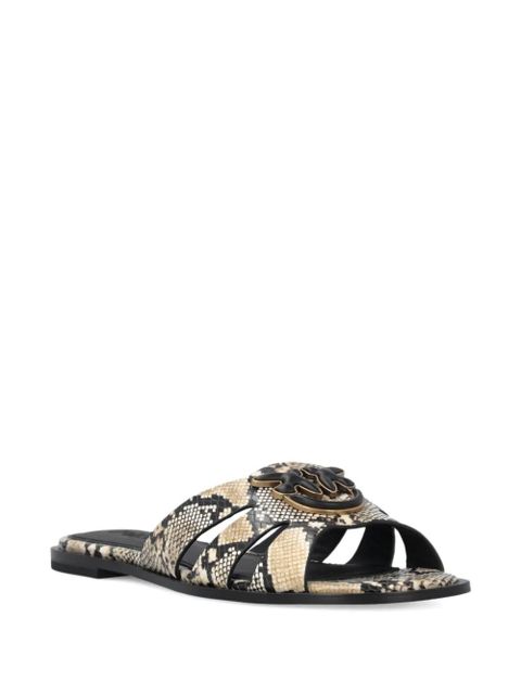 PINKO Love Birds snakeskin-effect sandals - Neutrals