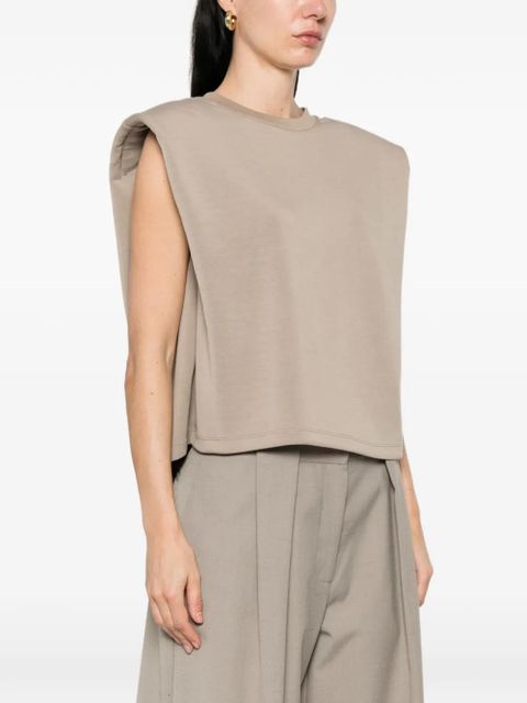 Eleh padded shoulders top - Neutrals