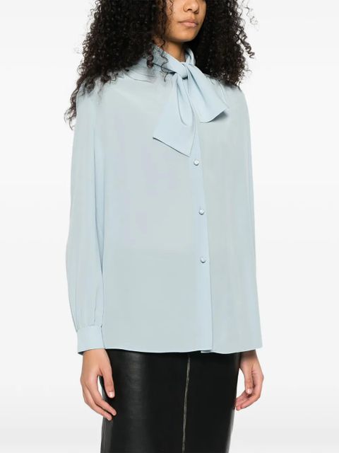 Valentino Garavani tie-collar buttoned shirt - Blue