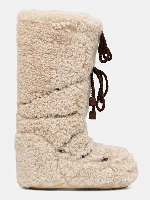 Moon Boot śniegowce MB ICON CURLY EXTRA kolor beżowy 80D1403070 L007 - zdjęcie produktu nr 2