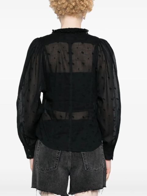 MARANT ÉTOILE Terzali floral-embroidered blouse - Black