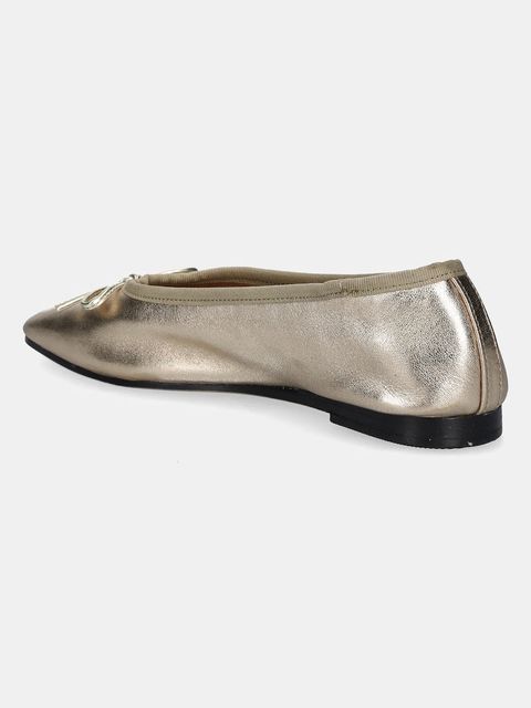 Tommy Hilfiger baleriny skórzane BALLERINA SOFT LEATHER METALLIC
