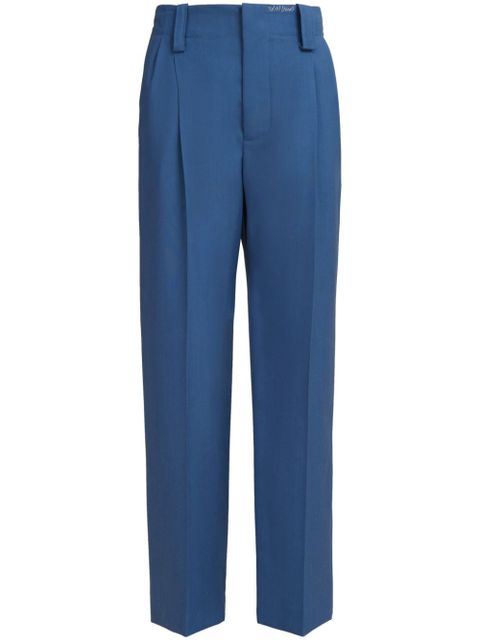 Marni embroidered-logo virgin wool trousers - Blue - zdjęcie produktu nr 1