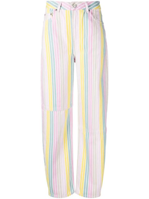 GANNI Stary striped tapered jeans - Pink - zdjęcie produktu nr 1