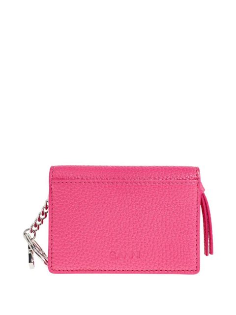 GANNI textured logo keyring - Pink