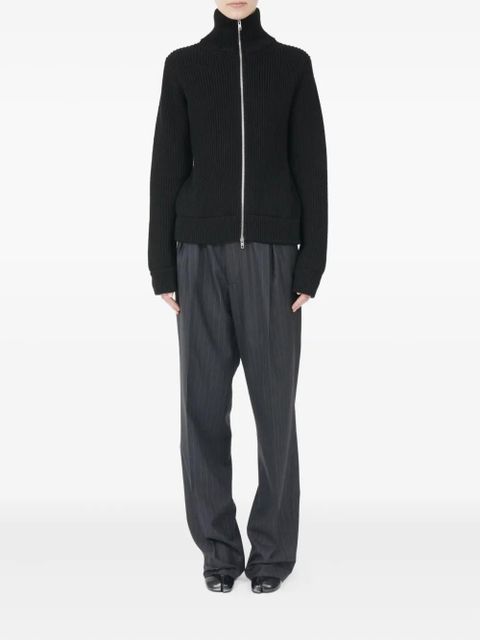 Maison Margiela ribbed zip-fastening cardigan - Black