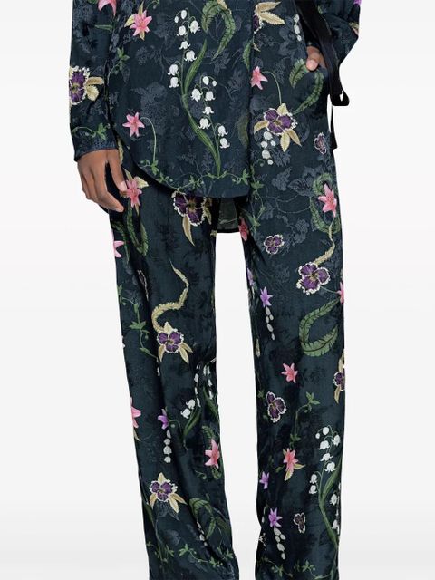 Agua By Agua Bendita Memoria Tesoro floral-print flared trousers - Green