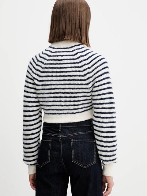 Tommy Jeans sweter z domieszką wełny damski kolor biały DW0DW21677