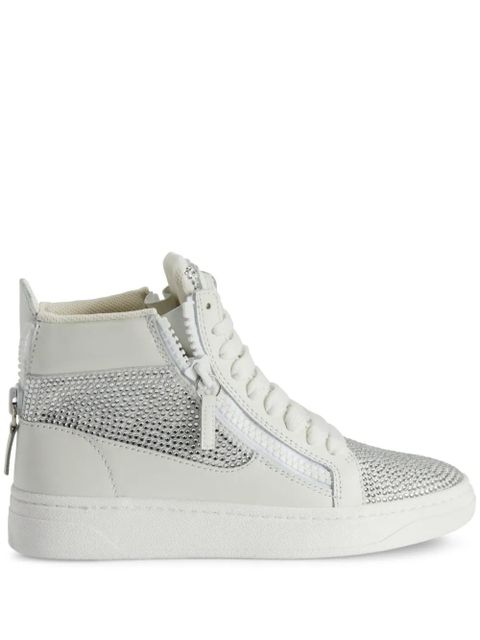 Giuseppe Zanotti crystal-embellished high-top sneakers - White - zdjęcie produktu nr 1