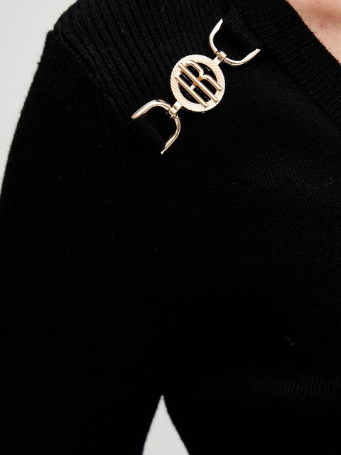 Fracomina sweter damski kolor czarny lekki FR25WT7025K43301