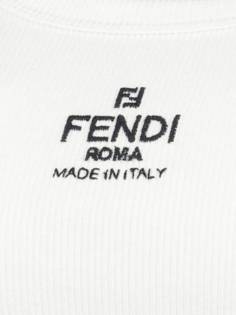 FENDI Roma embroidered tank top - White