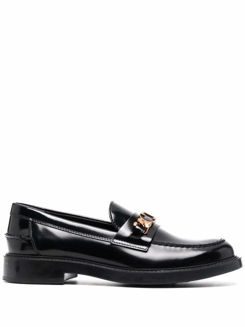 Tod's logo-plaque leather loafers - Black - zdjęcie produktu nr 1