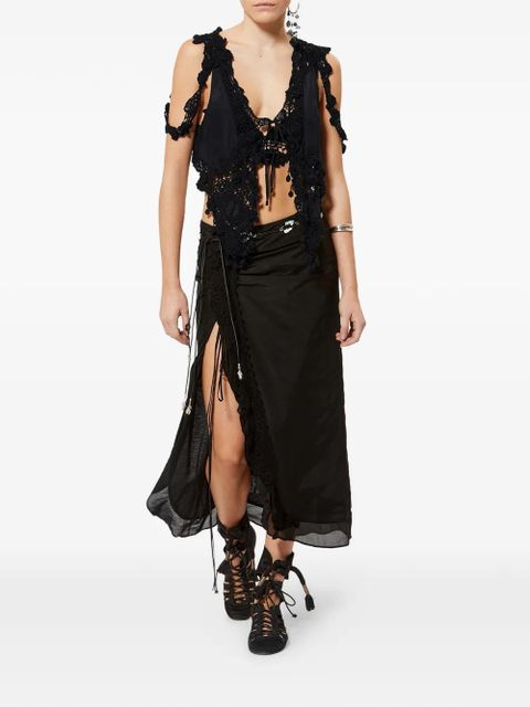 ISABEL MARANT Vana crochet V-neck top - Black - zdjęcie produktu nr 2