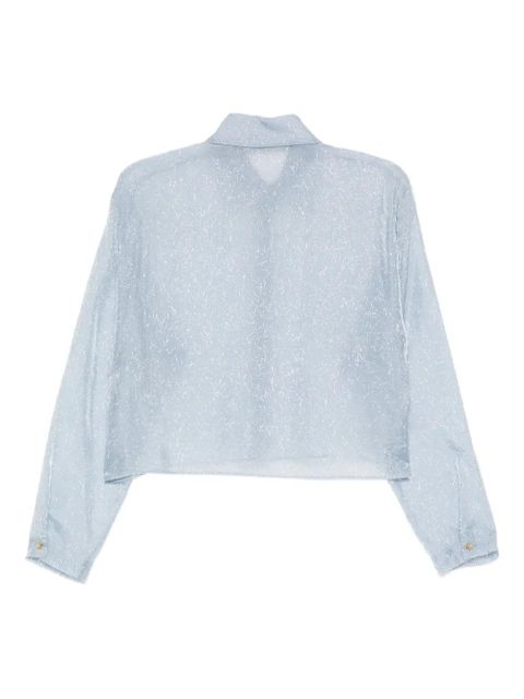 Alysi speckled cropped shirt - Blue