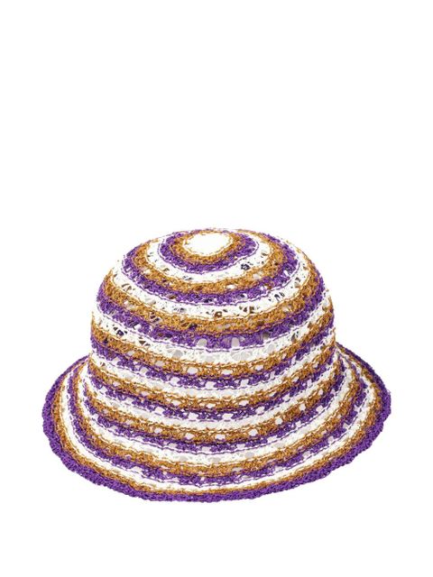 ERES Day striped crochet-knit bucket hat - Purple - zdjęcie produktu nr 1