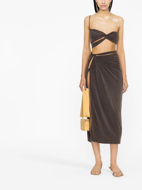 Jacquemus Le Bandeau asymmetric top - Brown - zdjęcie produktu nr 2