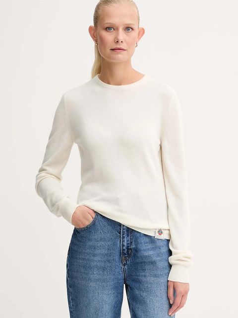 Bally sweter kaszmirowy damski kolor beżowy lekki WKN07P - zdjęcie produktu nr 1