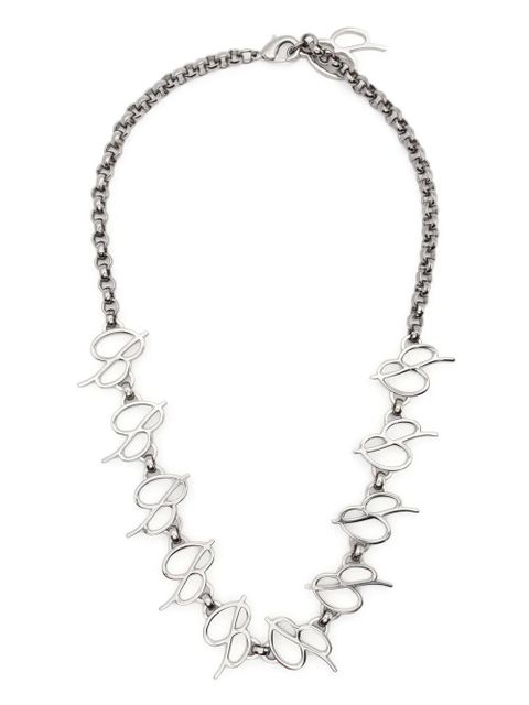 Blumarine logo-lettering polished-finish necklace - Silver - zdjęcie produktu nr 1