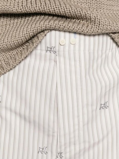 Jacquemus stripe-pattern embroidered trousers - White