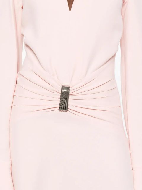 The Attico gathered-detail collared dress - Pink