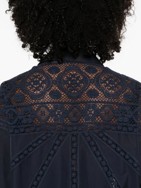 LOEWE x Paula's Ibiza lace buttoned shirt - Blue