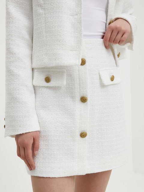 Answear.LAB spódnica kolor biały mini rozkloszowana