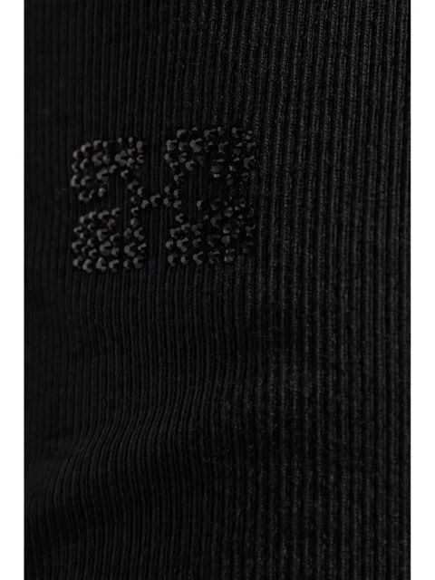 GANNI rhinestone-embellished tank top - Black