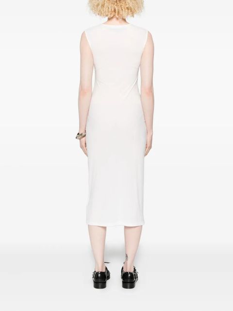 Jil Sander sleeveless round-neck dress - White