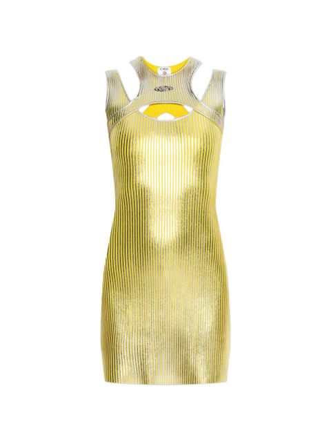 Casablanca cut-out foil-printed mini dress - Yellow - zdjęcie produktu nr 1