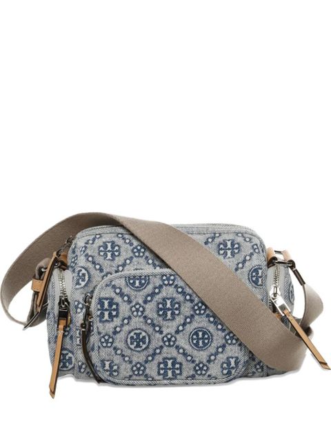 Tory Burch T Monogram zip-fastening cross body bag - Blue - zdjęcie produktu nr 1