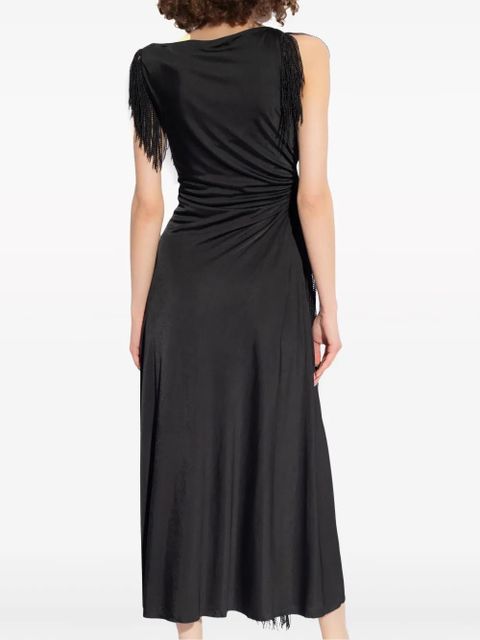 Lanvin embroidered-detailing midi dress - Black