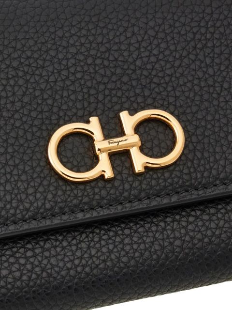 Ferragamo Gancini-plaque leather purse - Black