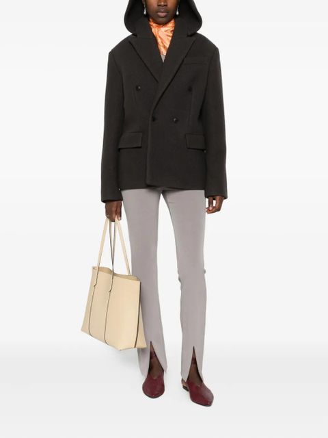 Nanushka detachable-hood double-breasted blazer - Green - zdjęcie produktu nr 2