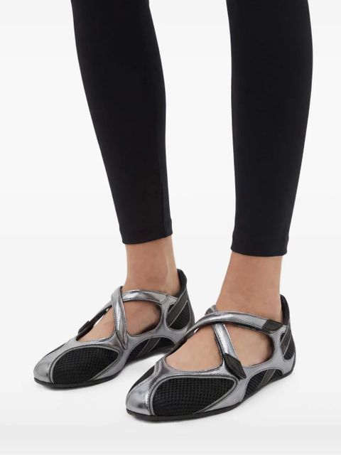 The Attico Floor 01 mesh strap ballet flats - Black