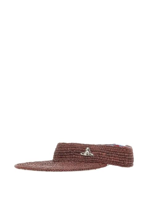 Vivienne Westwood Orb woven raffia visor - Brown - zdjęcie produktu nr 1