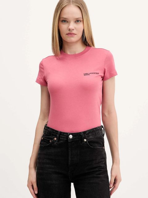 Karl Lagerfeld Jeans t-shirt bawełniany damski kolor pomarańczowy A1W17004 - zdjęcie produktu nr 1