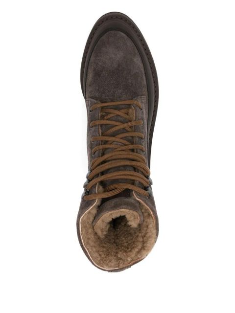 Le Monde Beryl 35mm Dolomite lace-up shearling boots - Brown