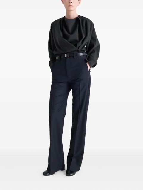 LEMAIRE pleated raglan-sleeve shirt - Black - zdjęcie produktu nr 2